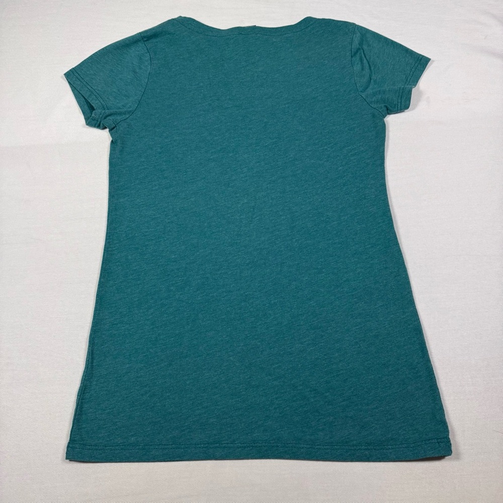 Zine Teal V-Neck Short Sleeve Tee - Picture 8 of 10